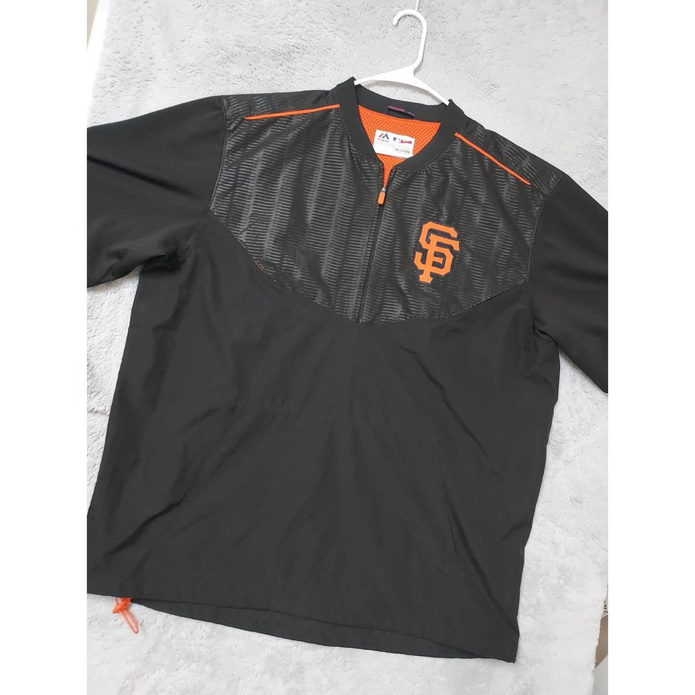 San Francisco Giants Jacket Mens XL Majestic Coolbase MLB Windbreaker Coach EUC